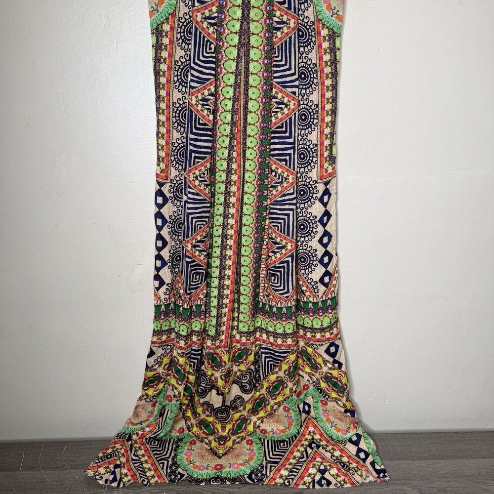 Hemant Nandita Boho Maxi Dress Womens Small Artsy Geometric Tribal Boho Resort - Picture 8 of 12